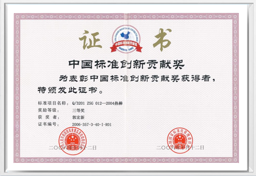Chinese Standard Innovation Contribution Award