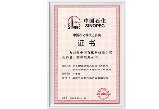 The First Prize of SINOPEC Scientific and Technological Progress Award